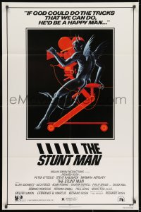 8z842 STUNT MAN 1sh 1980 Peter O'Toole, cool different artwork of demon working movie camera!