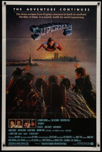 8z847 SUPERMAN II studio style 1sh 1981 Christopher Reeve, Terence Stamp, great image of villains!