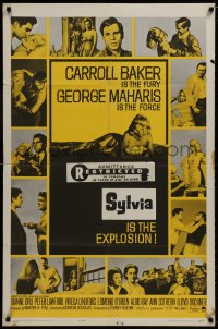 8z854 SYLVIA 1sh 1965 sexy Carroll Baker is the powder, George Maharis is the fuse!