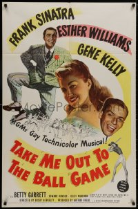 8z855 TAKE ME OUT TO THE BALL GAME 1sh 1949 Frank Sinatra, Esther Williams, Gene Kelly, baseball!