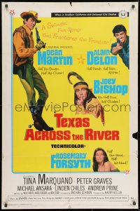 8z877 TEXAS ACROSS THE RIVER 1sh 1966 cowboy Dean Martin, Alain Delon & Indian Joey Bishop!