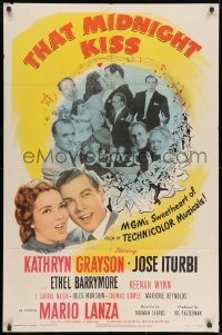 8z878 THAT MIDNIGHT KISS 1sh 1949 close up of sweethearts Kathryn Grayson & Jose Iturbi singing!