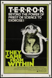 8z880 THEY CAME FROM WITHIN 1sh 1976 David Cronenberg, art of terrified girl in bath tub!