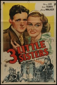 8z889 THREE LITTLE SISTERS 1sh 1944 Mary Lee, Ruth Terry & Cheryl Walker are triple-threat talent!