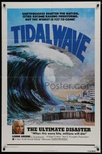 8z895 TIDAL WAVE 1sh 1975 artwork of the ultimate disaster in Tokyo by John Solie!