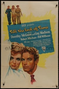 8z897 TILL THE END OF TIME style A 1sh 1946 Dorothy McGuire, Guy Madison, early Robert Mitchum!