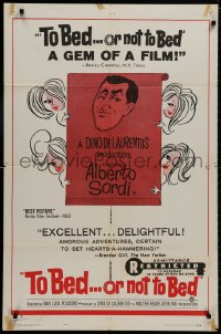 8z900 TO BED OR NOT TO BED 1sh 1964 cool artwork of Alberto Sordi & smiling women!