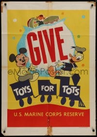 8z001 TOYS FOR TOTS 1sh 1948 Mickey Mouse and Donald Duck soliciting for this charity, ultra rare!