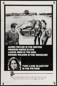 8z922 TWO-LANE BLACKTOP 1sh 1971 James Taylor is the driver, Warren Oates is GTO, Laurie Bird