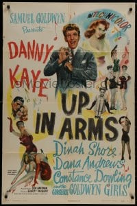 8z927 UP IN ARMS style A 1sh 1944 funnyman Danny Kaye & sexy Dinah Shore, half-dressed Goldwyn Girls!