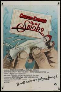 8z928 UP IN SMOKE style B 1sh 1978 Cheech & Chong, it will make you feel funny, revised tagline!