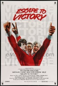 8z938 VICTORY int'l 1sh 1981 Huston, cast art of soccer players Stallone, Caine & Pele by Jarvis!