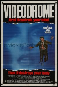 8z940 VIDEODROME 1sh 1983 David Cronenberg, James Woods, huge c/u of Debbie Harry, sci-fi!