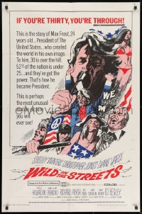 8z962 WILD IN THE STREETS 1sh 1968 Christopher Jones & teens take over the U.S.!