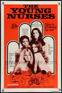 8z995 YOUNG NURSES 1sh 1973 Jean Manson, Angela Gibbs, Ashley Porter, Sally Kirkland, hospital!