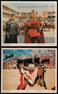 9a205 EL CID 2 color 8x10 stills 1961 Charlton Heston with Raf Vallone and in sword fight!