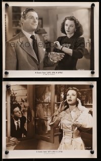 9a959 LET'S LIVE A LITTLE 2 8x10 stills 1948 pretty Hedy Lamarr in man's clothes by inscribed tree!