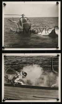 9a870 JAWS 2 3 8x10 stills 1978 Lorraine Gary, Bruce the shark in action w/boat, helicopter!