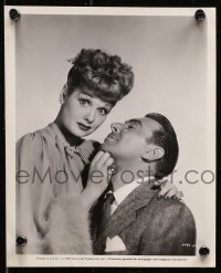 9a961 LOVER COME BACK 2 8x10 stills 1946 one w/close up of George Brent kissing pretty Lucille Ball!
