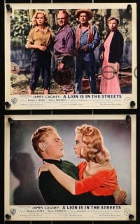 9a099 LION IS IN THE STREETS 8 color English FOH LCs 1953 James Cagney, sexy Anne Francis!