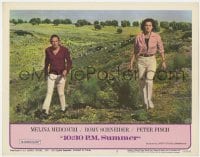 9b005 10:30 P.M. SUMMER LC #8 1966 Peter Finch & Melina Mercouri outdoors on hill, Jules Dassin!