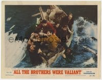 9b033 ALL THE BROTHERS WERE VALIANT LC #7 1953 Robert Taylor almost killed while rescuing crew!