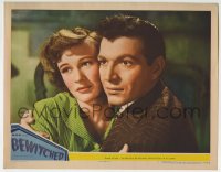 9b074 BEWITCHED LC #7 1945 best romantic close up of pretty Phyllis Thaxter & Stephen McNally!