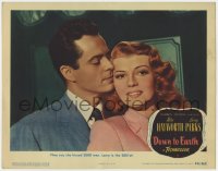 9b237 DOWN TO EARTH LC #7 1946 Larry Parks is the 2001st man sexy Rita Hayworth has kissed!