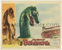 9b303 GIANT BEHEMOTH LC #8 1959 best c/u of massive dinosaur monster towering over building!