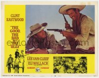 9b313 GOOD, THE BAD & THE UGLY LC #7 1968 Clint Eastwood & Eli Wallach with 2 guns, Sergio Leone!