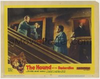 9b366 HOUND OF THE BASKERVILLES LC #7 1959 Peter Cushing as Sherlock, Christopher Lee, Andre Morell