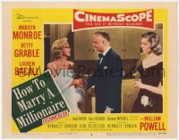 9b370 HOW TO MARRY A MILLIONAIRE LC #2 1953 Lauren Bacall watches William Powell & Marilyn Monroe!