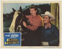9b393 INDIAN TERRITORY LC #7 1950 happy Gene Autrey & Gail Davis smiling by his horse Champion!