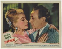 9b397 INTRIGUE LC #2 1947 romantic close up of George Raft & June Havoc about to kiss!