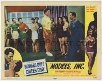 9b580 MODELS INC LC 1952 John Howard inspects beautiful girls in the nation's newest racket!