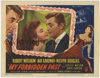 9b603 MY FORBIDDEN PAST LC #5 1951 best romantic close up of sexy Ava Gardner & Robert Mitchum!