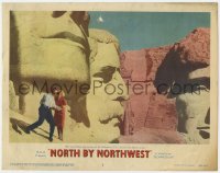 9b629 NORTH BY NORTHWEST LC #5 1959 classic image of Cary Grant & Eva Marie Saint on Mt. Rushmore!