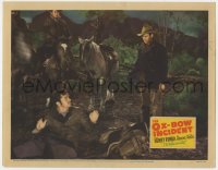 9b653 OX-BOW INCIDENT LC 1943 directed by William Wellman, Henry Fonda stands over Dana Andrews!