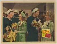 9b671 PIN UP GIRL LC 1944 John Harvey & sailor give baskets to Betty Grable & Dorothea Kent!