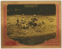 9b677 PLEASURE BOUND LC 1925 wacky image of Lige Conley fishing with a man and a monkey!