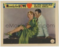 9b699 READY FOR LOVE LC 1934 Richard Arlen smiles at sexy young Ida Lupino sitting on desk!
