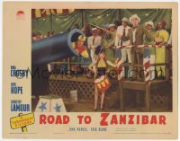 9b718 ROAD TO ZANZIBAR LC 1941 great image of Bing Crosby about to shoot Bob Hope from a cannon!