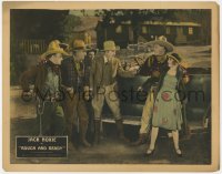 9b729 ROUGH & READY LC 1927 cowboy Jack Hoxie protects Ena Gregory from the bad guys!