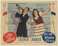 9b748 SECOND CHORUS LC 1940 Fred Astaire playing trumpet & Paulette Goddard by giant sheet music!