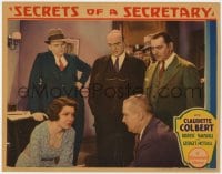 9b752 SECRETS OF A SECRETARY LC 1931 Berton Churchill questions worried Claudette Colbert!