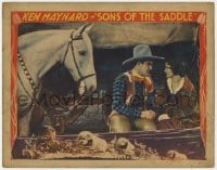 9b800 SONS OF THE SADDLE LC 1930 Tarzan the horse watches Ken Maynard romancing Doris Hill!