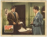 9b822 STREET WITH NO NAME LC #3 1948 Richard Widmark with gun talks to Walter Greaza, film noir!