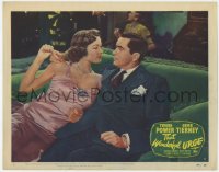 9b858 THAT WONDERFUL URGE LC #6 1949 close up of Tyrone Power & sexy Gene Tierney on couch!