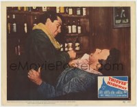 9b866 THIEVES' HIGHWAY LC #4 1949 close up of Richard Conte punching Lee J. Cobb behind bar!