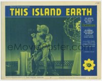 9b872 THIS ISLAND EARTH LC #6 R1964 wonderful close up of alien grabbing Domergue on the ship!